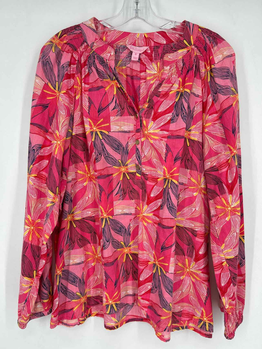 Lilly Pulitzer XL Pink Floral Long Sleeve Lilly Pulitzer Top