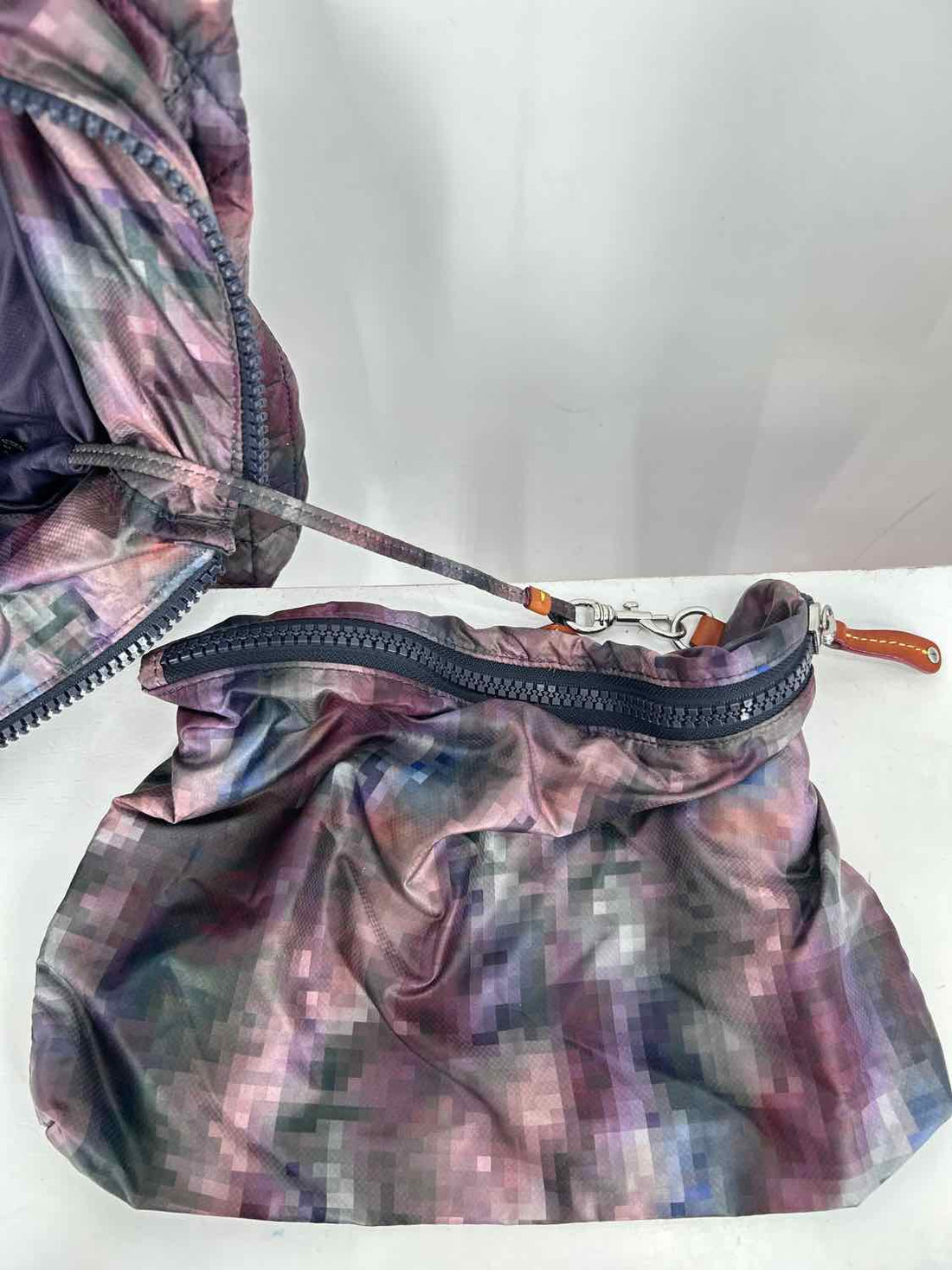 MZ Wallace Purple Pixel Quilted Nylon Tote