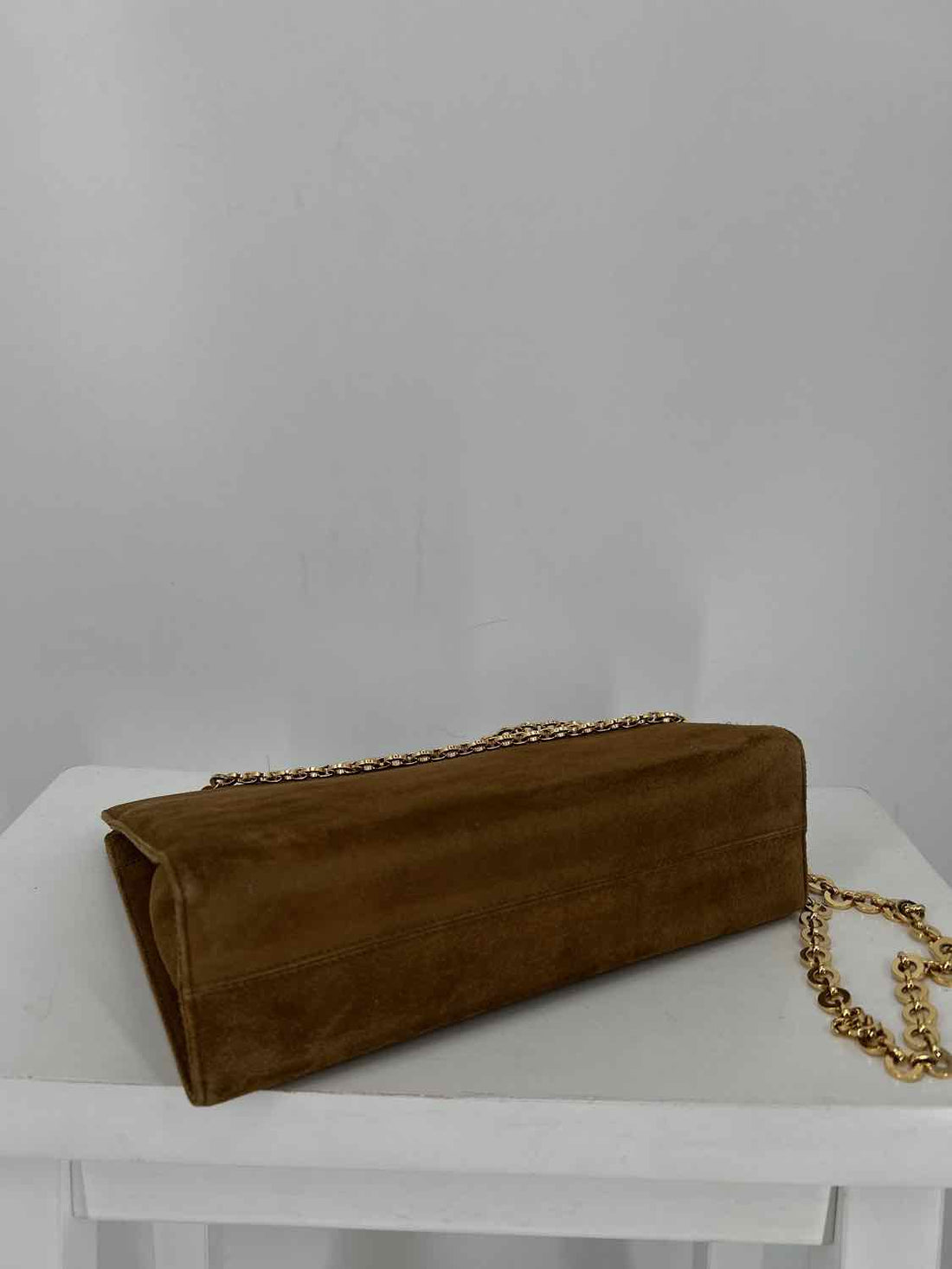 Salvatore Ferragamo Brown Genuine Suede Shoulder