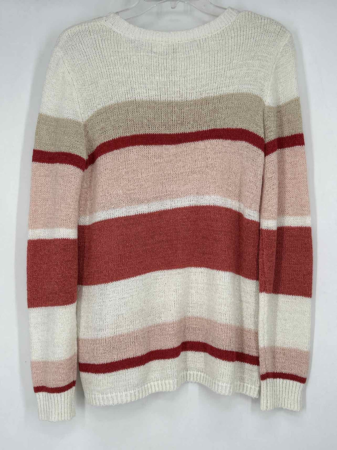 Workshop Republic Clothing Size M White & Pink Stripe Sweater