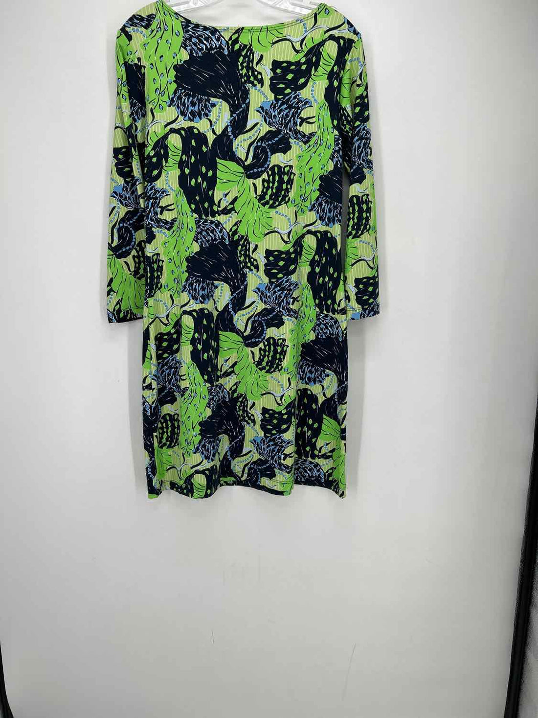 Melly M Size S Green & Blue Print LS Dress