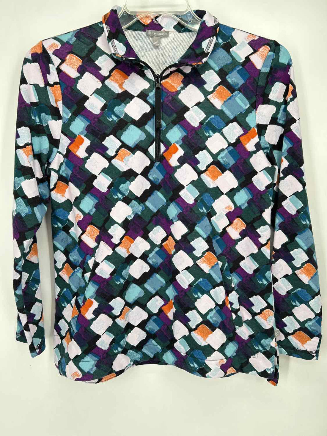 T By Talbots Size LP Green Multi Sweatshirt