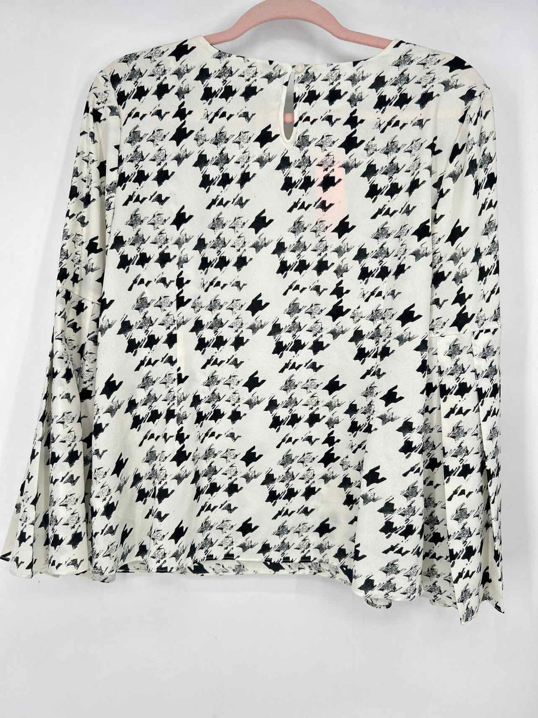 Talbots Size M White & Black Print Long Sleeve