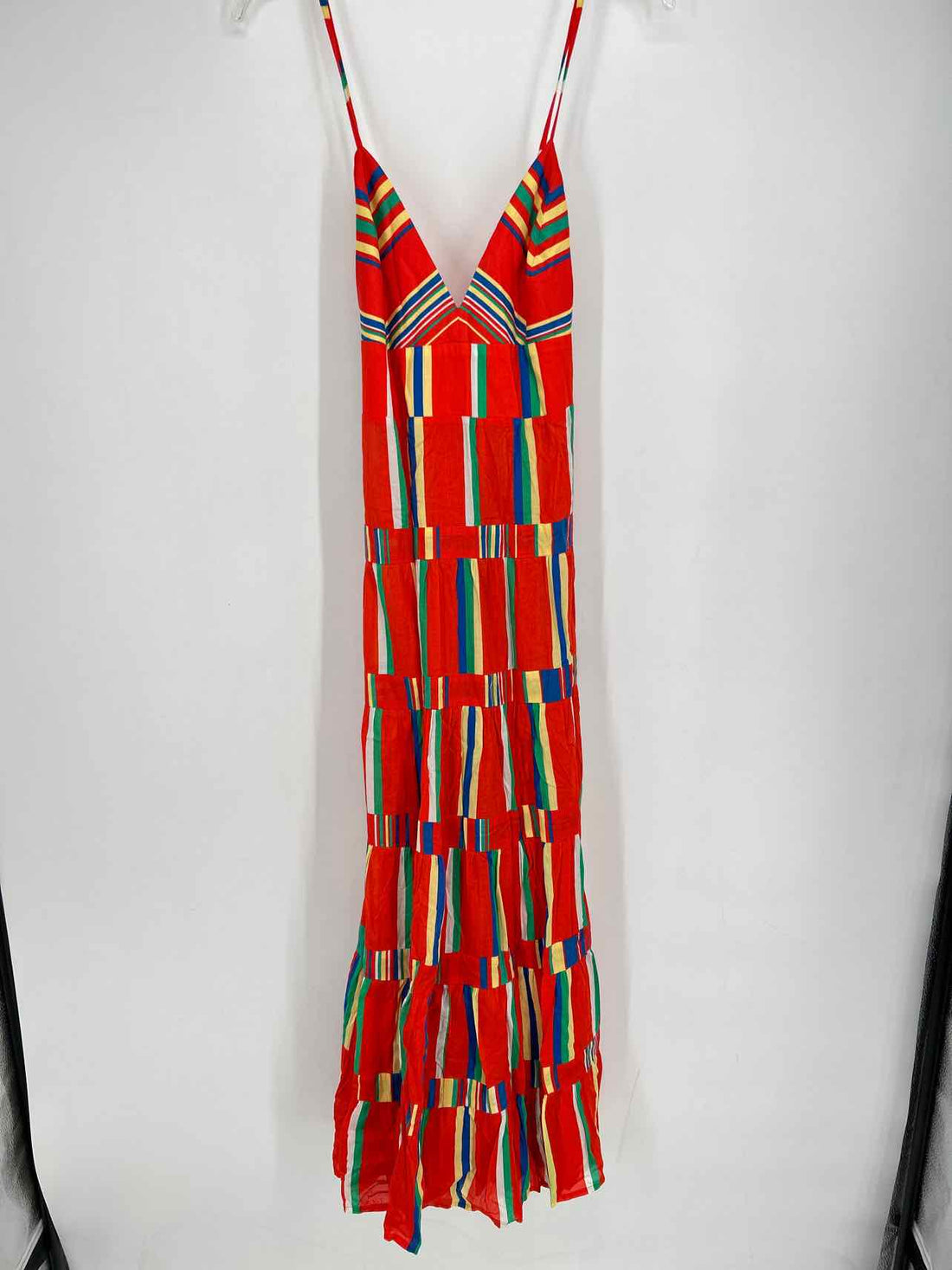 J Crew Size M Red Striped Maxi