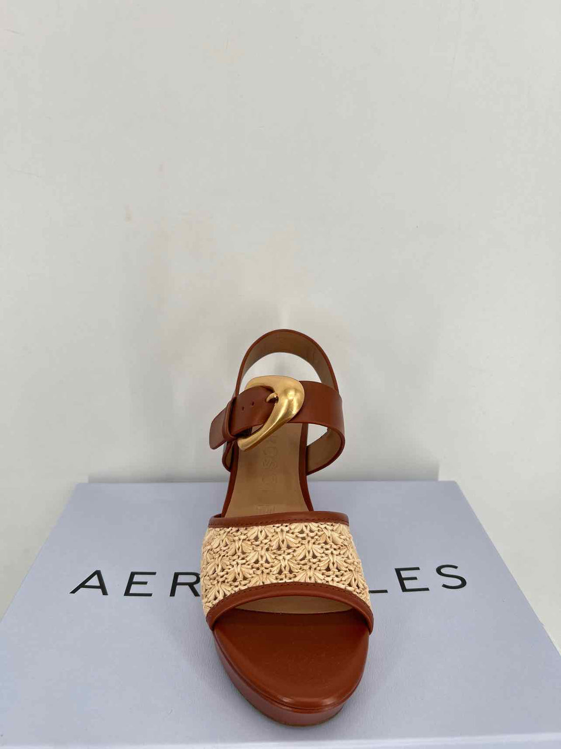 Aerosoles Women Size 6.5 Cognac New In Box Raffia Sandals
