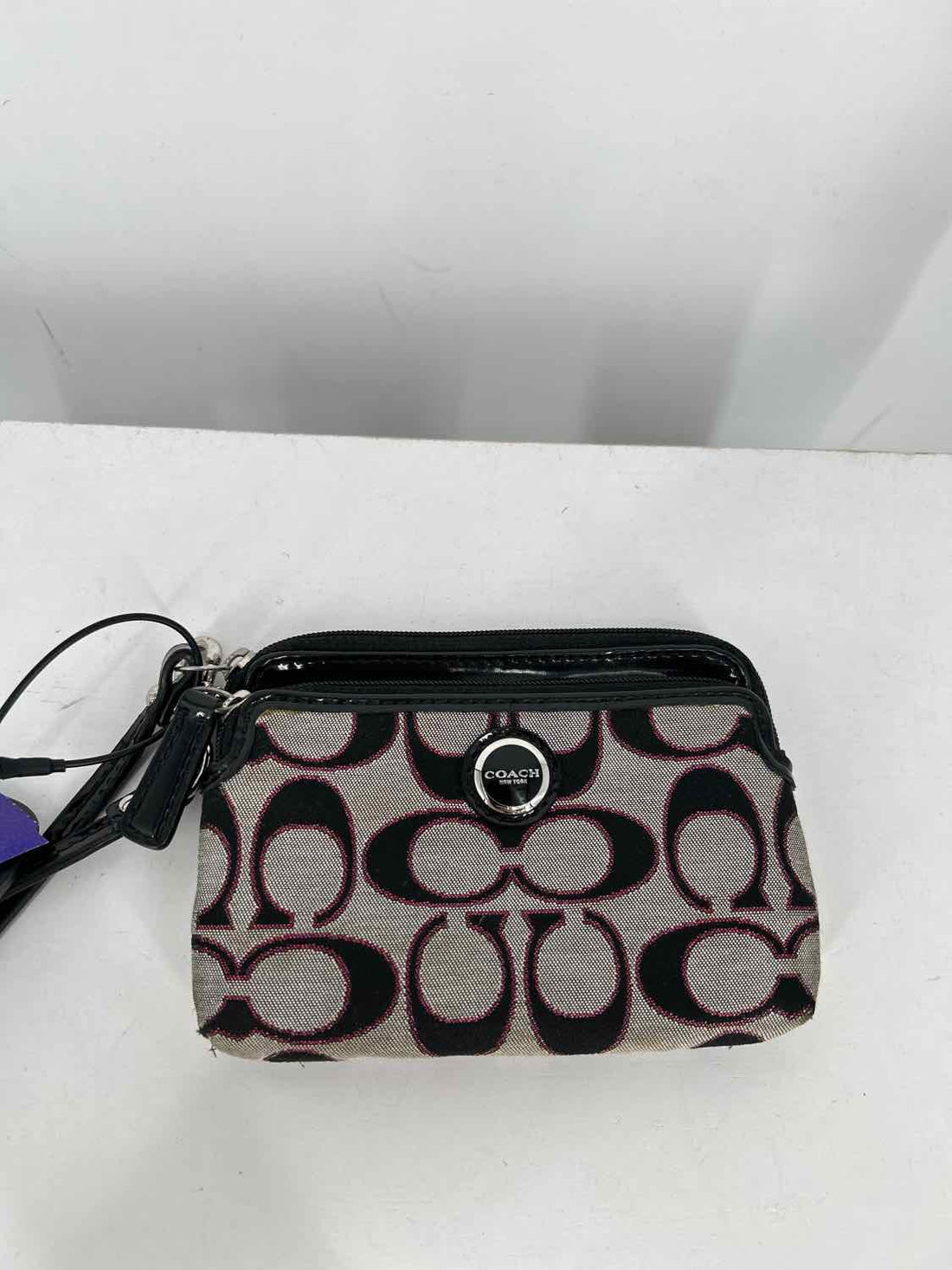 Coach Gray & Pink Canvas & Leather Wallet
