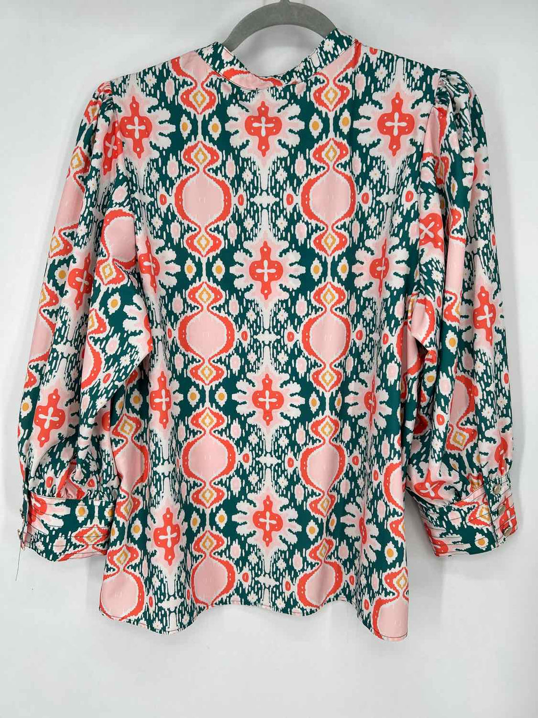 Mary Square Size XL Green & Pink Print Long Sleeve