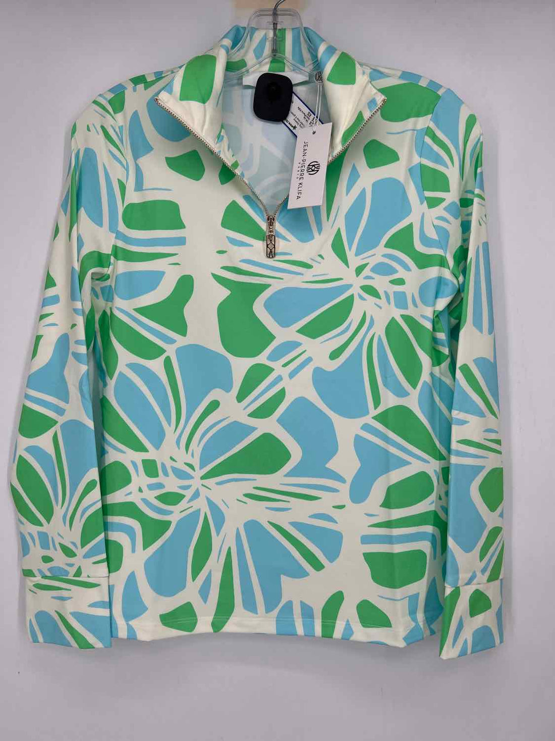 Jean-Pierre Klifa NWT Size XS Cream blue & green Long Sleeve