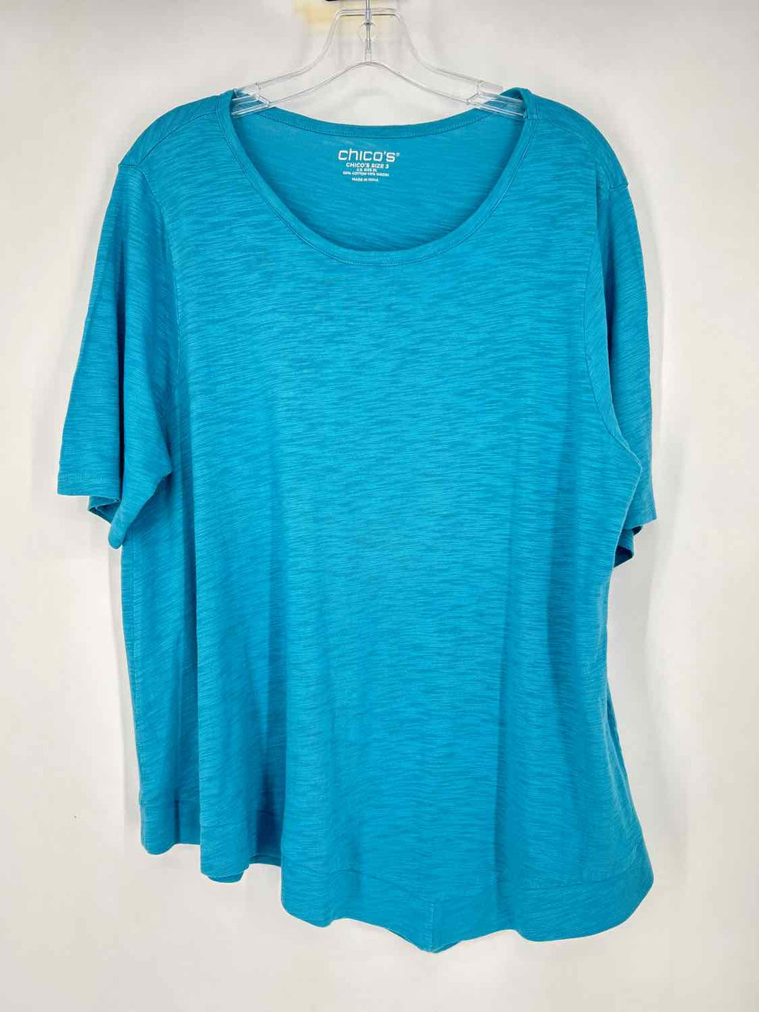 Chicos Size 3(XL) Blue Short Sleeve