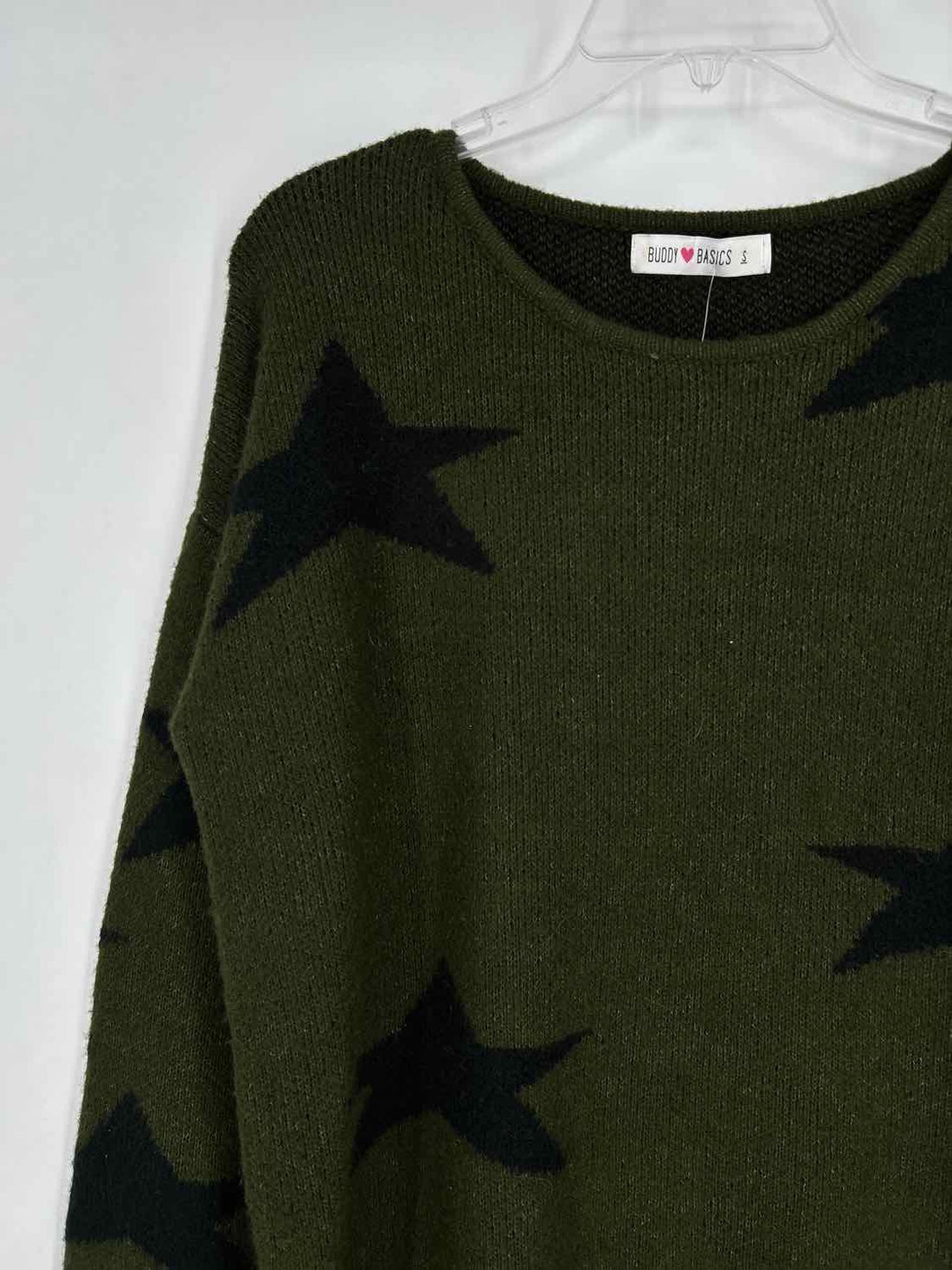 Buddy Love Basics Size S Dark Green & Black Sweater