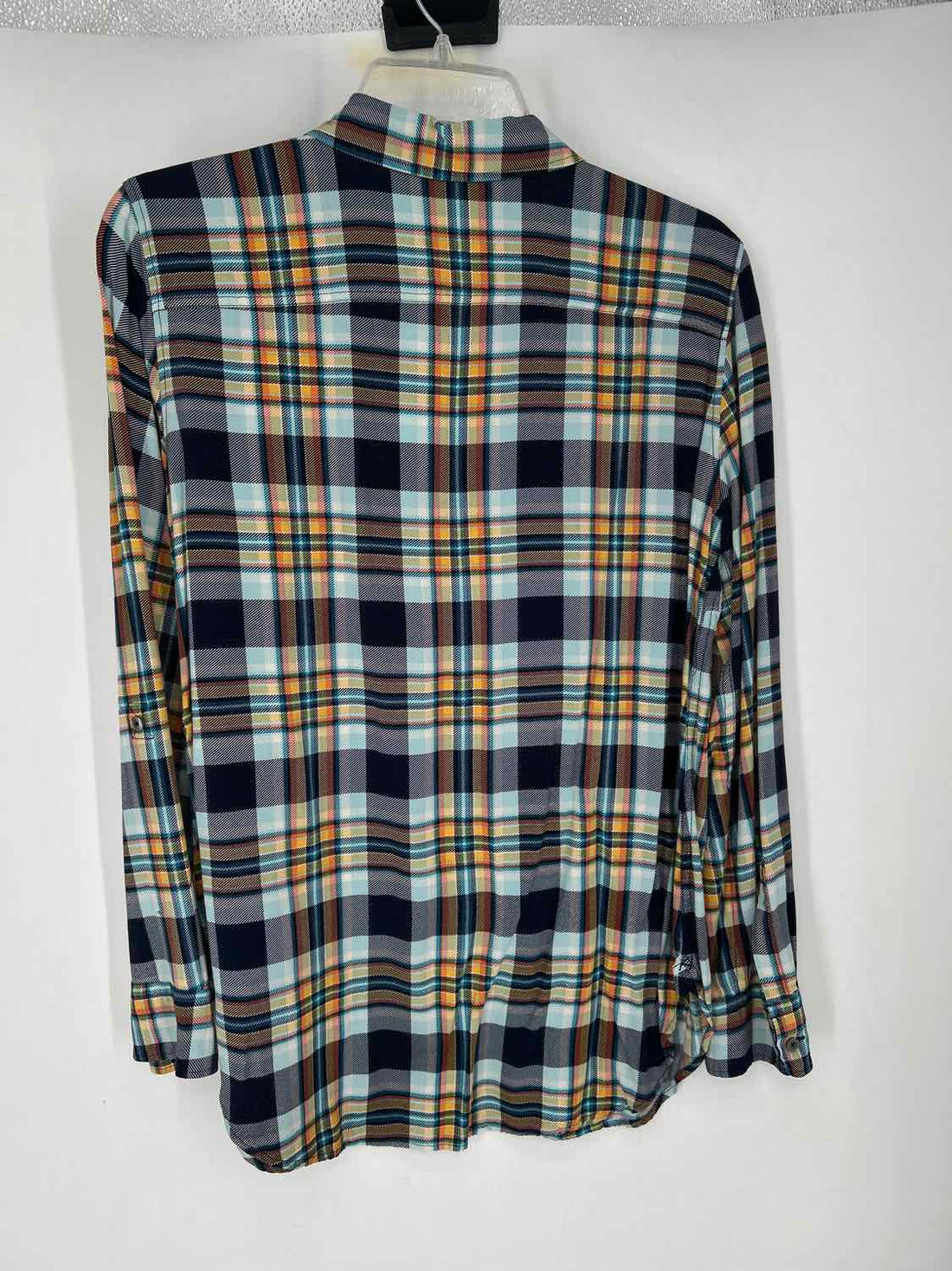 Talbots Size M Blue Plaid Long Sleeve