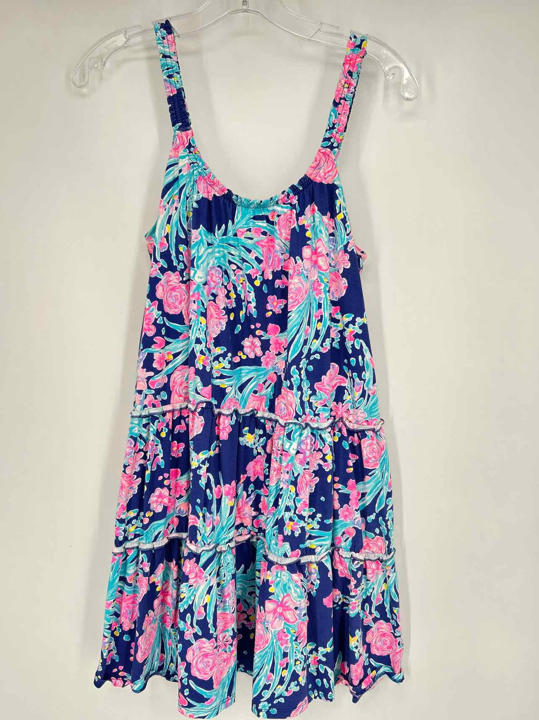 Lilly Pulitzer S Dark Blue Floral Sleeveless Lilly Pulitzer Dress