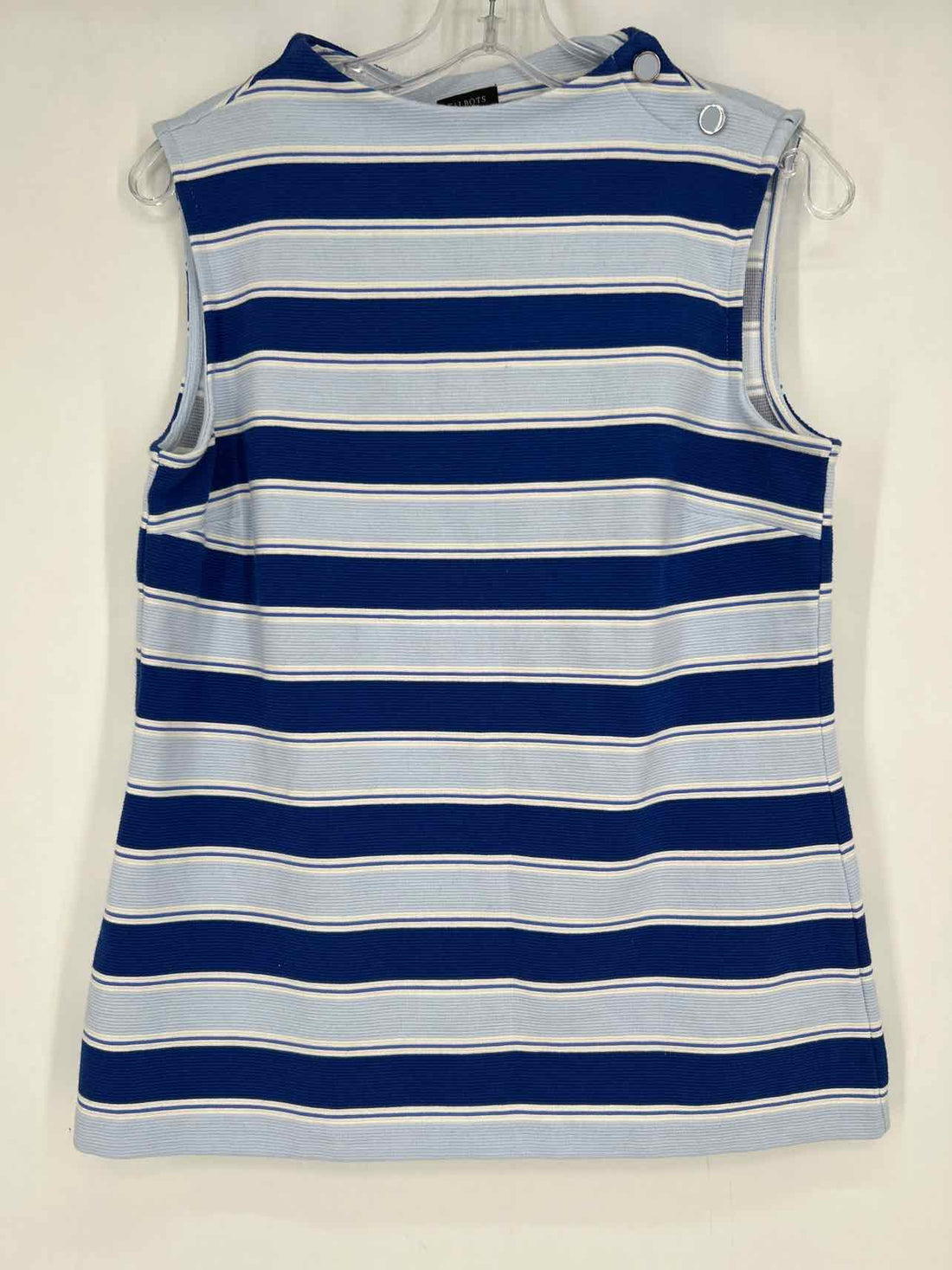 Talbots Size M Blue & White Striped Sleeveless