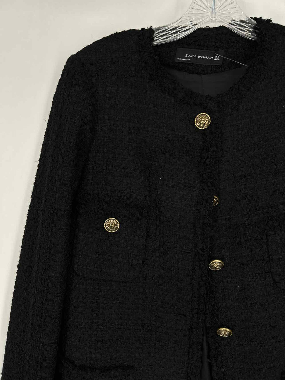Zara Size S Black Tweed Blazer