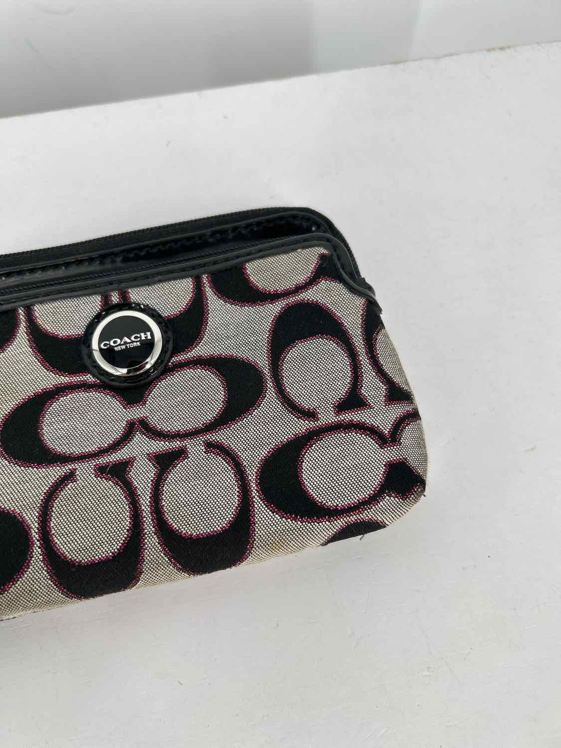 Coach Gray & Pink Canvas & Leather Wallet