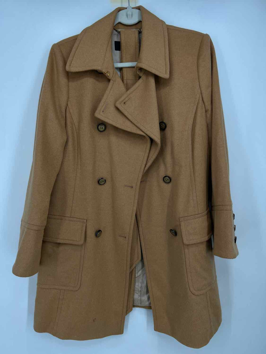 Les Copains Size 44/M Tan Wool Blend Coat