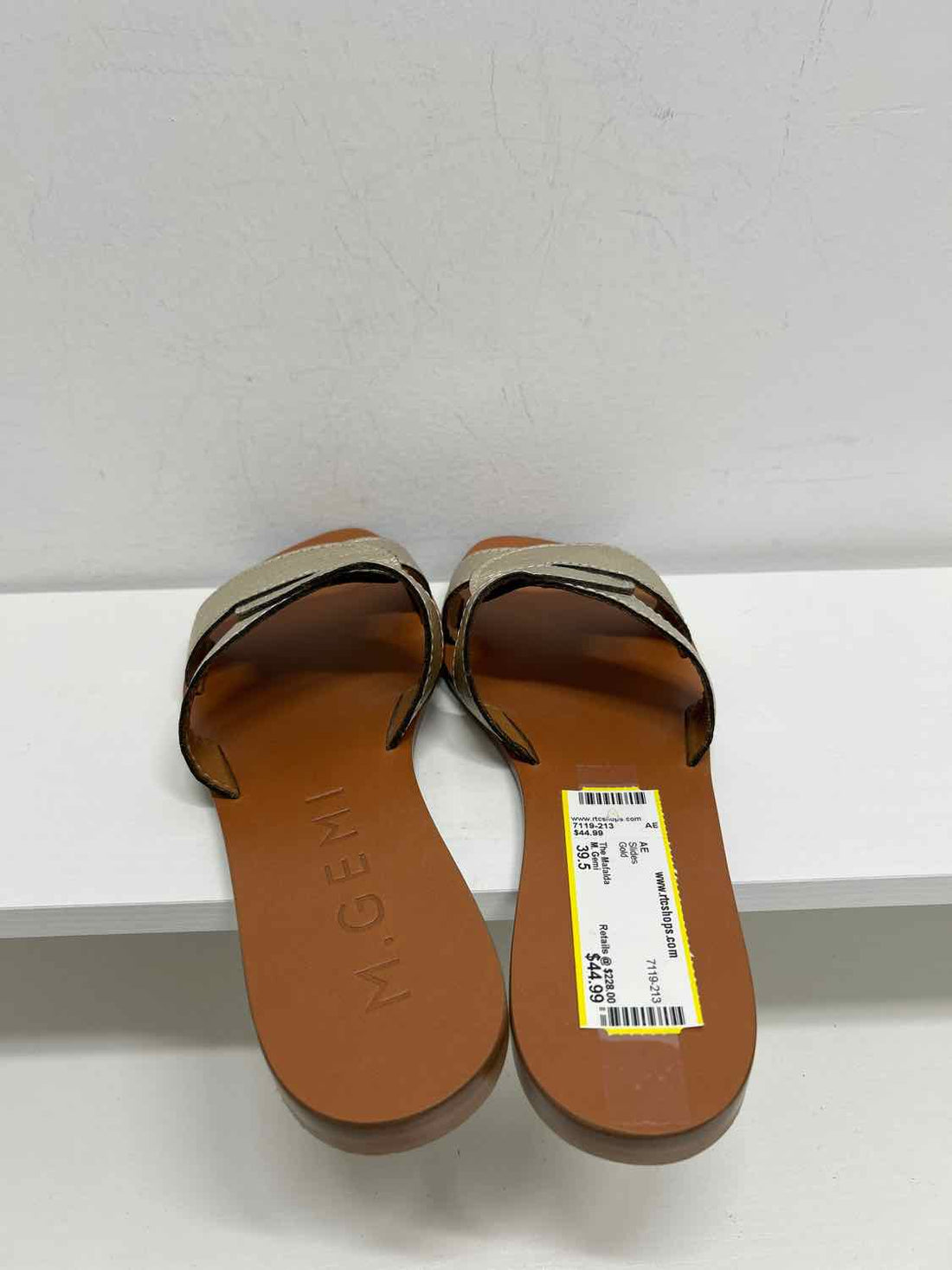 M. Gemi Women Size 39.5 Gold Slides
