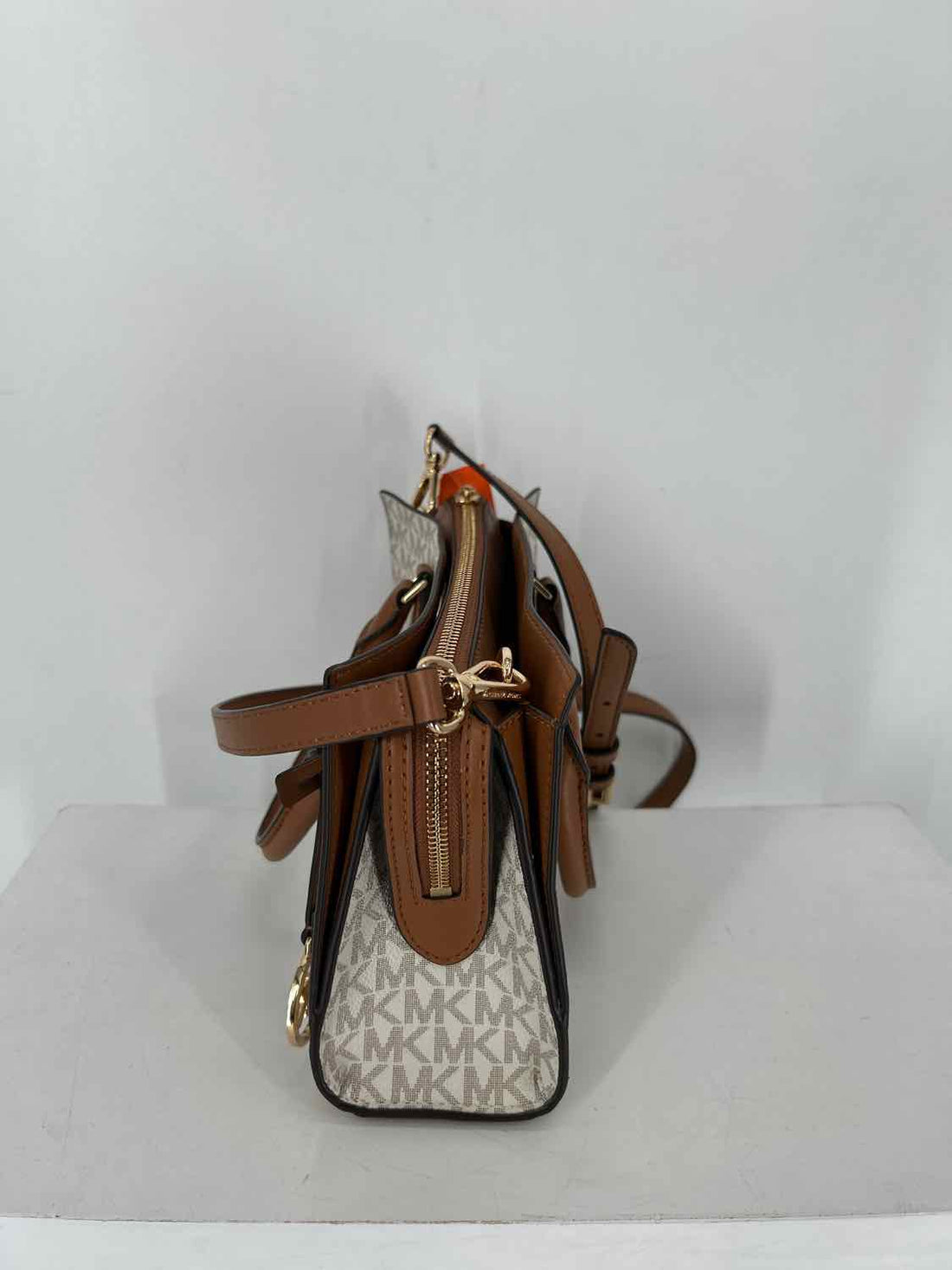 Michael Kors White Monogram Saffiano Leather Pre Owned Satchel