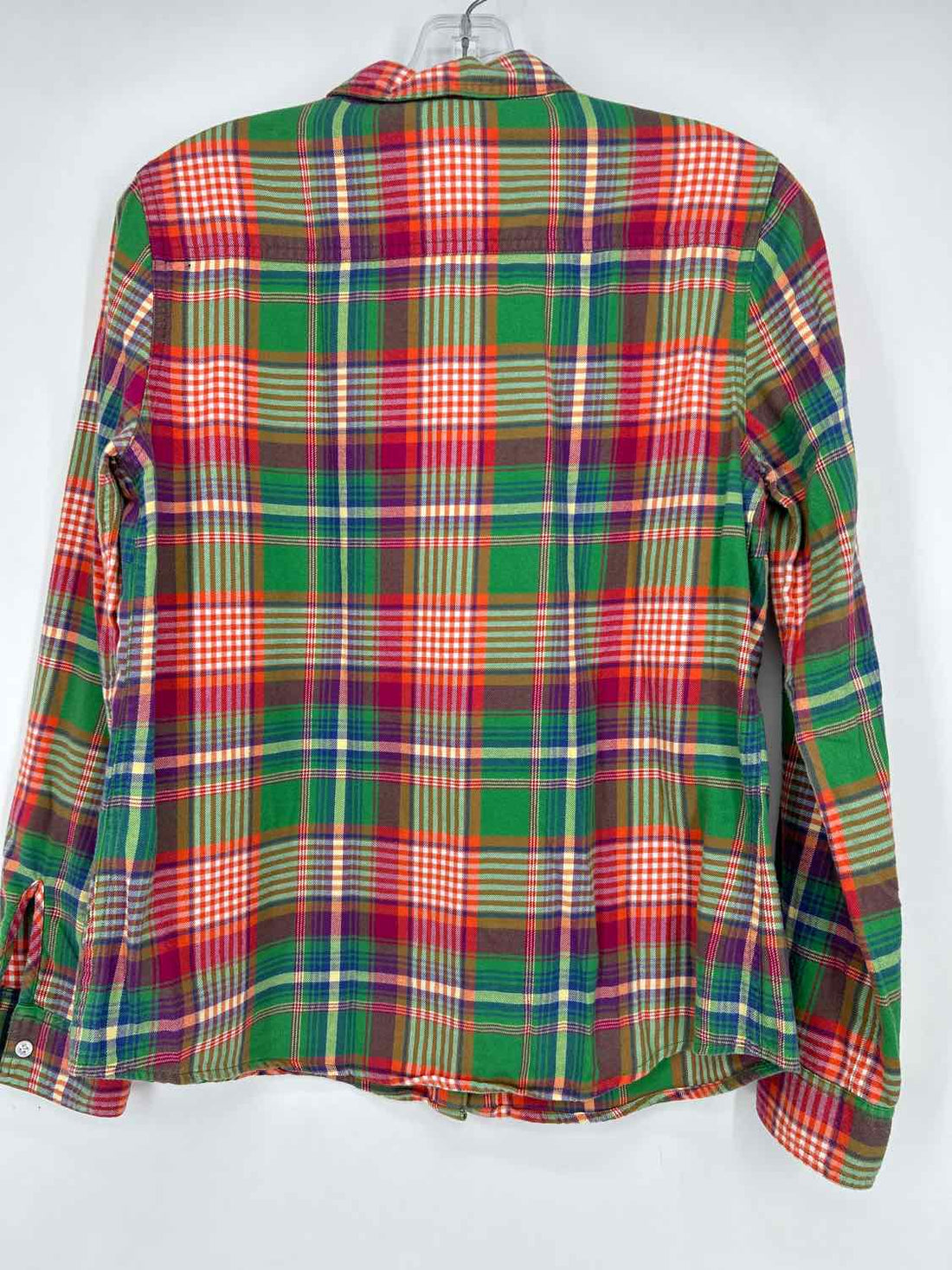 J McLaughlin Size 4 Green & Orange Plaid Long Sleeve
