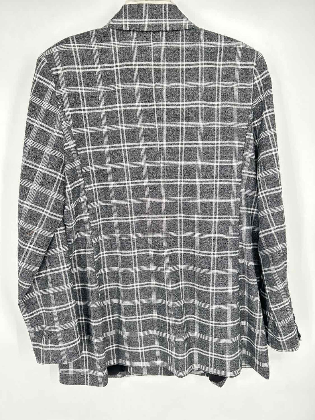 Marled Size L Gray Plaid Blazer