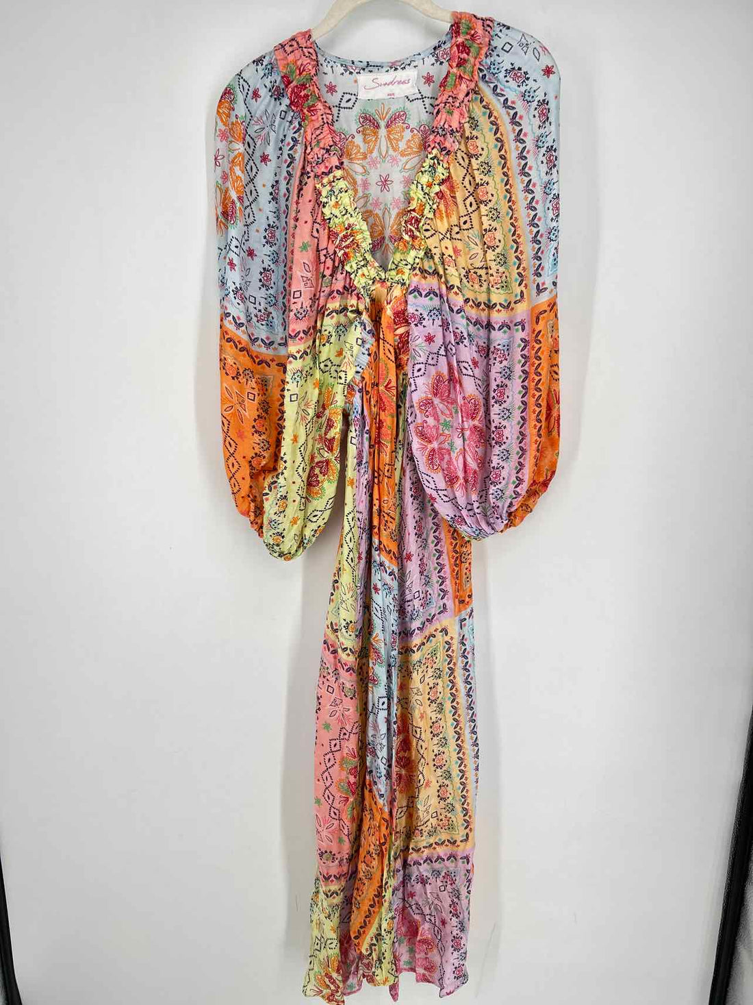 Sundress Size XS/S Multi Color Print Long Sleeve Dress