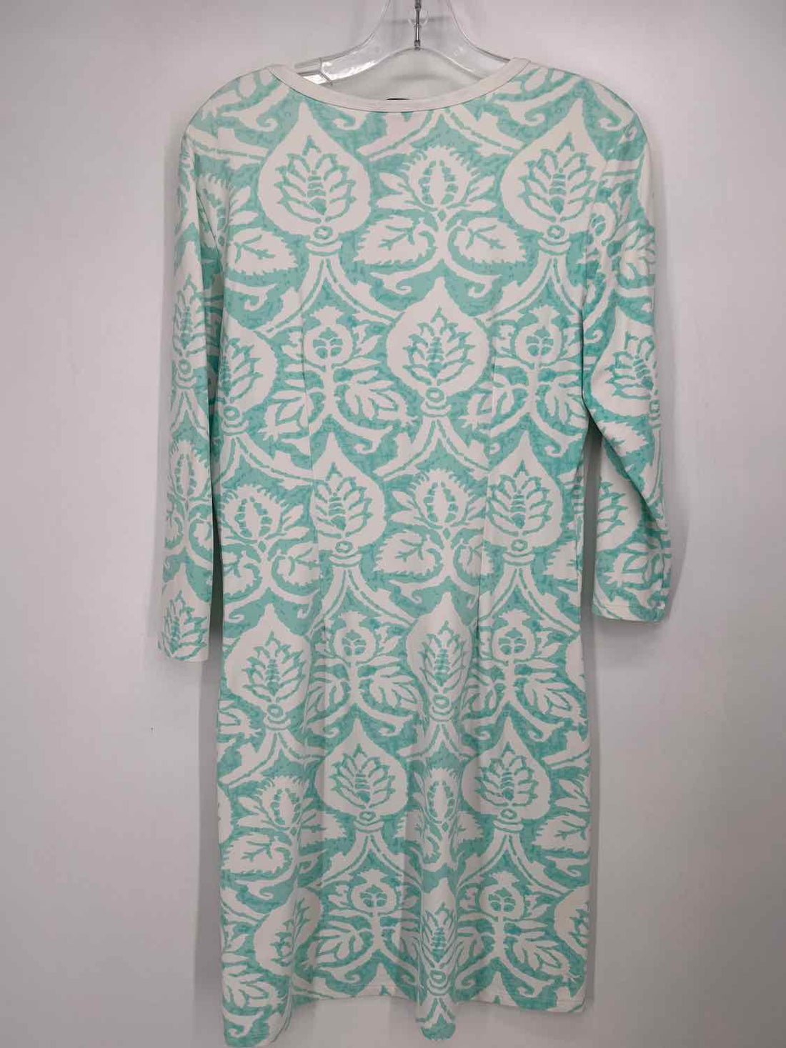 J McLaughlin Size M Aqua & White Print Dress
