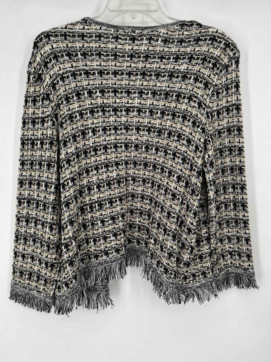 Talbots Size S White Black & Gold Cardigan