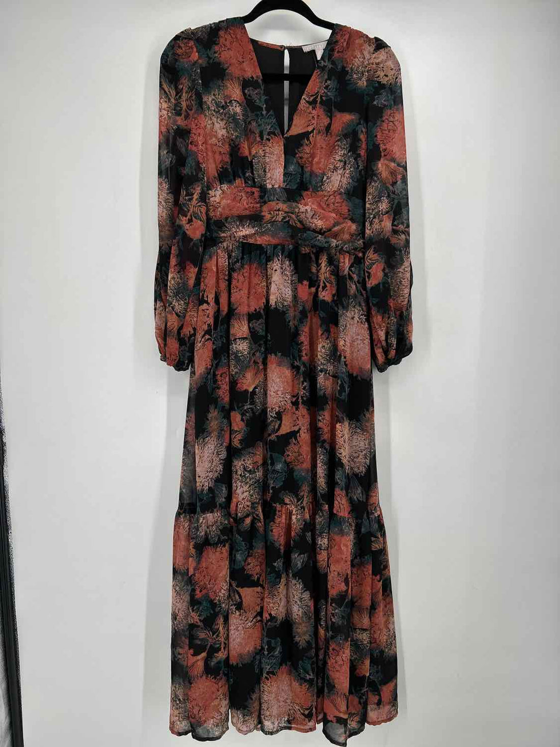 Chelsea 28 Size XS Black & Teal Long Sleeve Dress