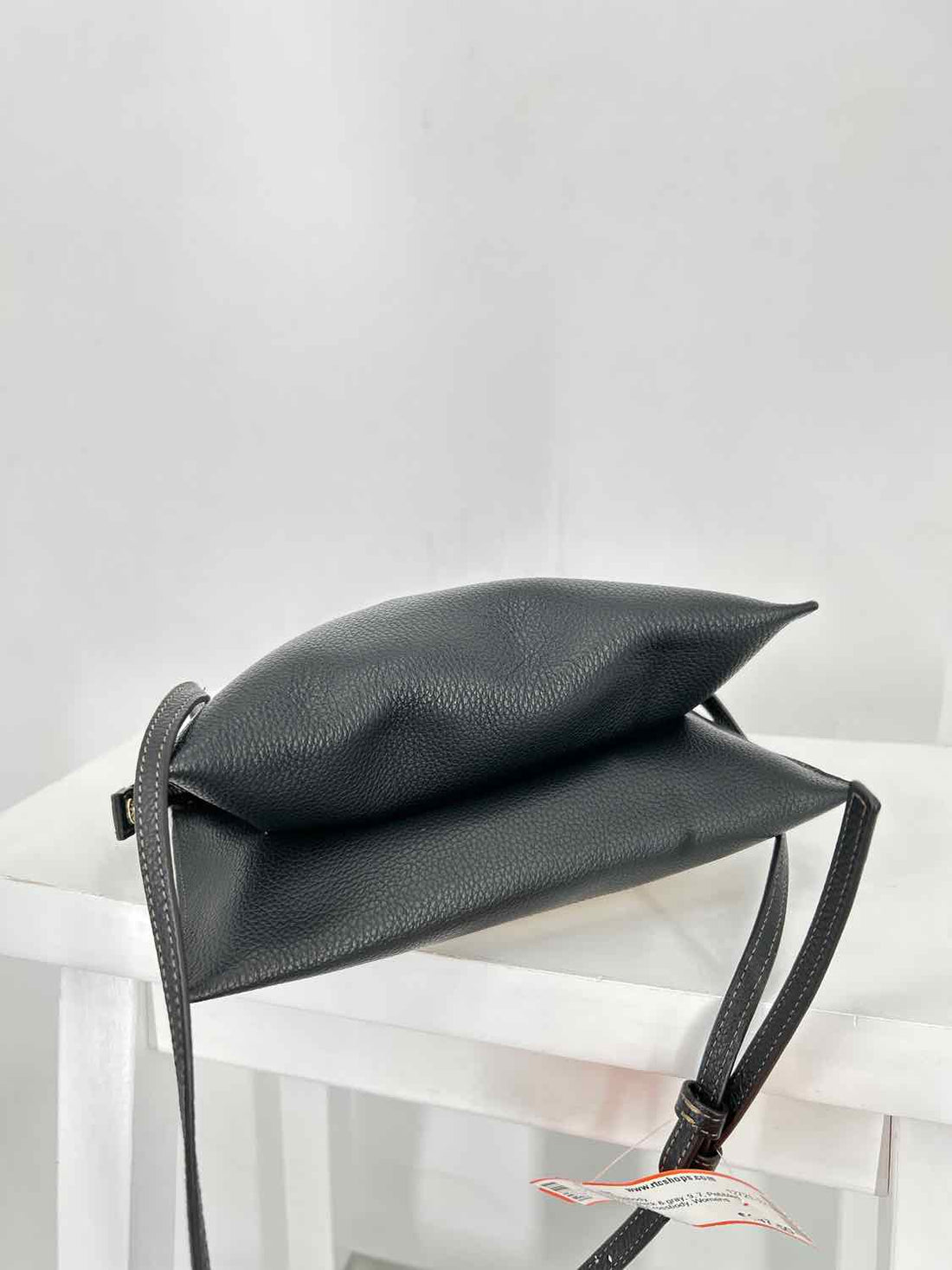 Furla Cream black & gray Pebbled Leather Crossbody