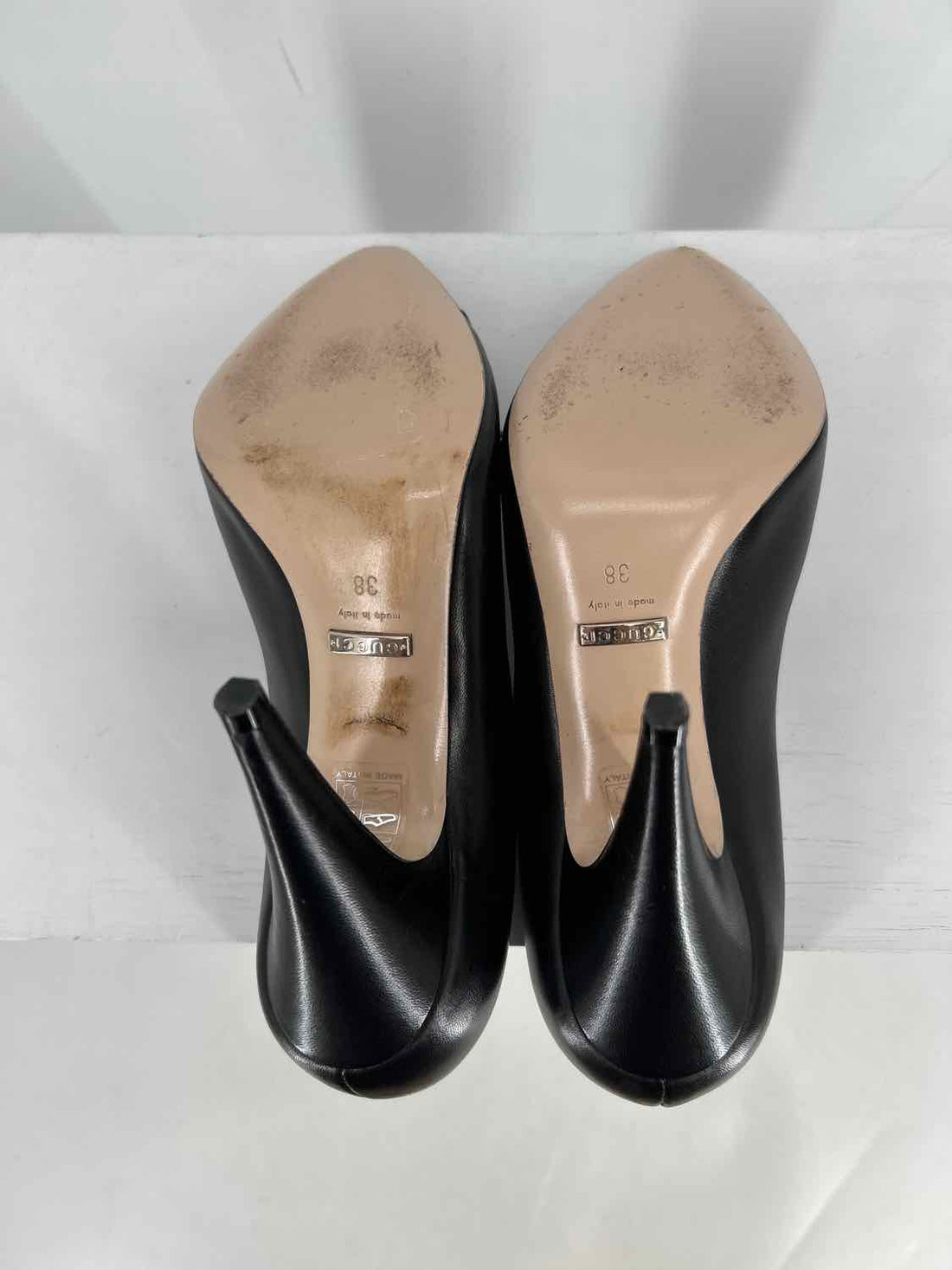 Gucci Nappa Charlotte Bow Women Size 38 Black LUXURY Heels