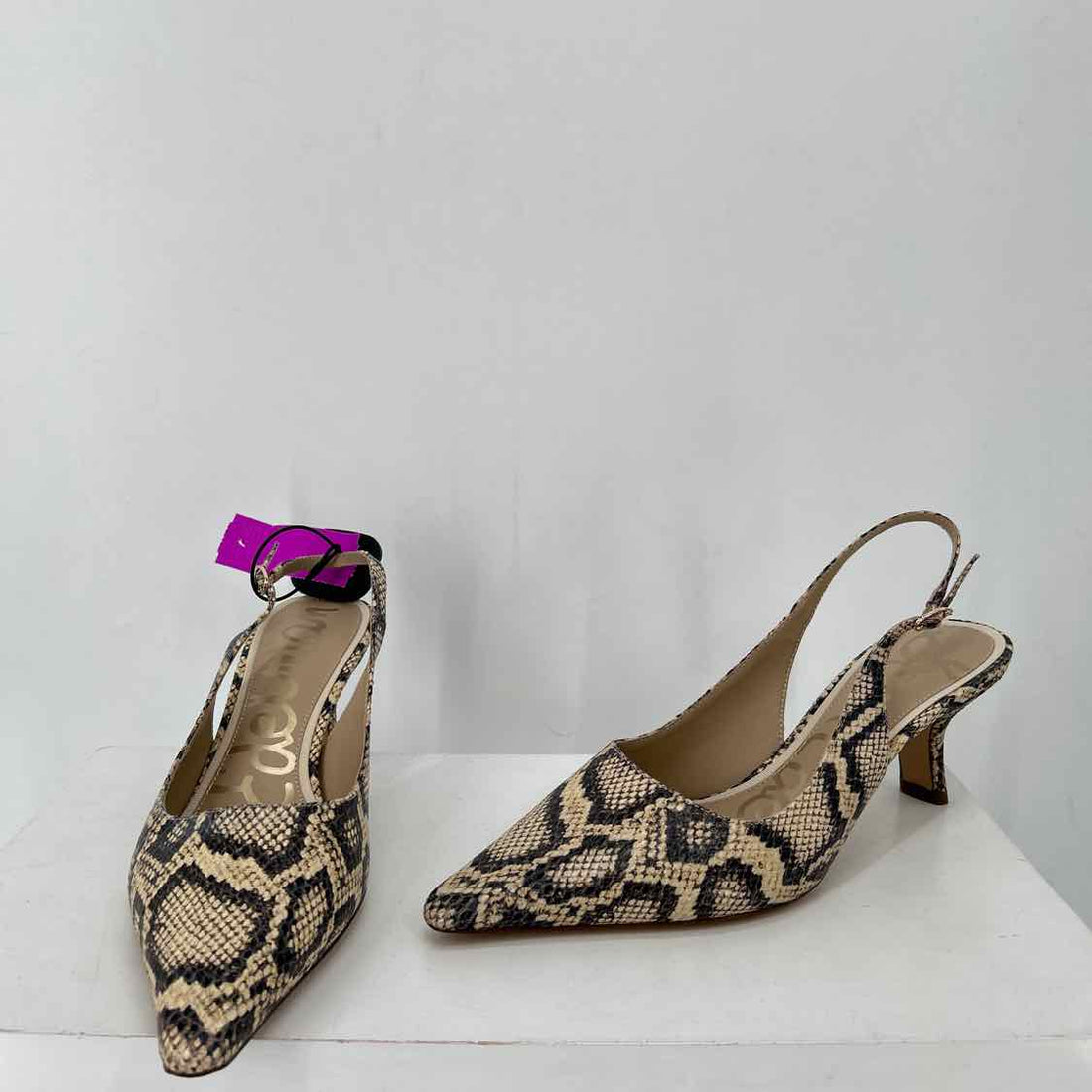 Sam Edelman Women Size 10 Snakeskin New Genuine Leather Sling Back