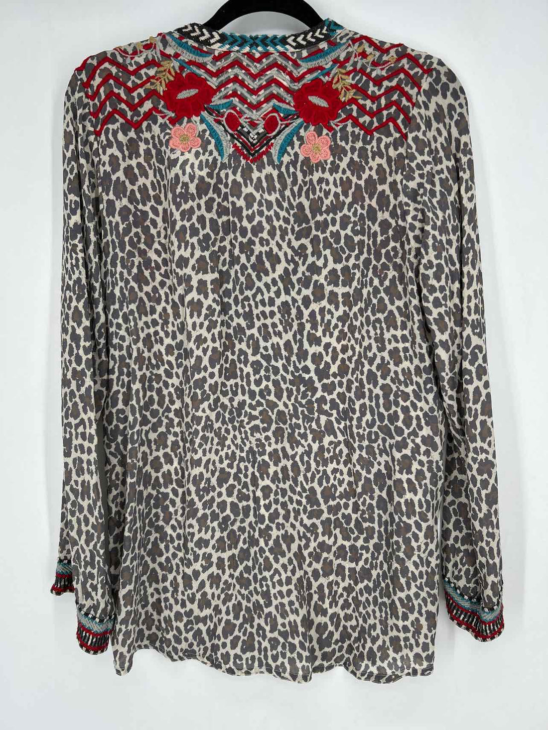 Johnny Was Size S leopard print Embroidered Long Sleeve