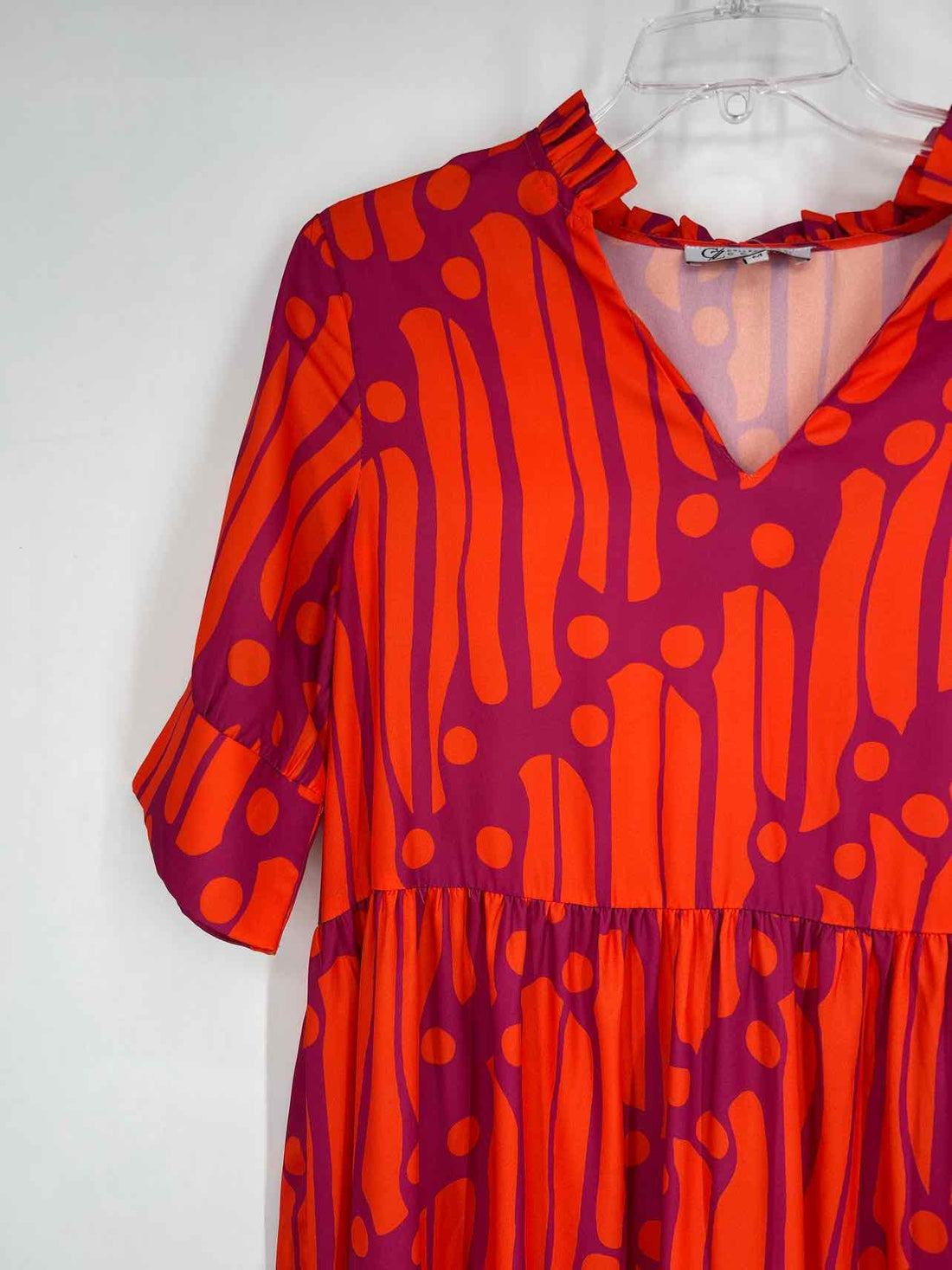 Collection by Cezele Size M Dark Orange & Purple Short Sleeve Dress