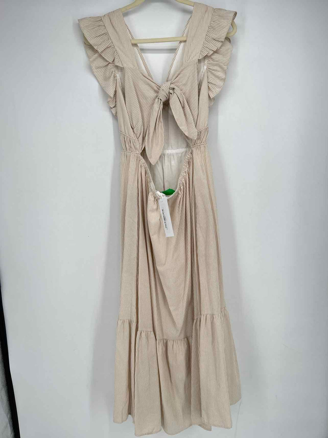 Allie Rose Size L Tan & White Striped NWT Dress