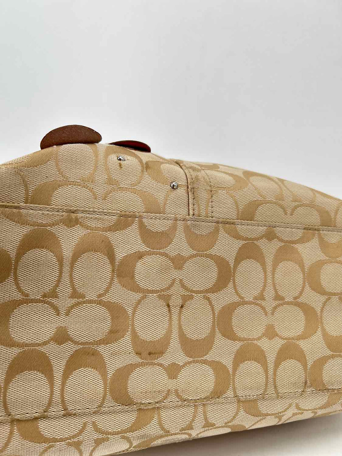 Coach Beige & Pink Canvas Tote