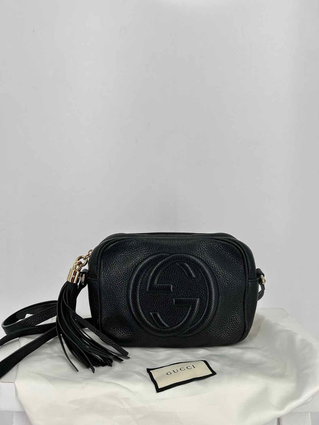 Gucci Soho Disco Black Pebbled Leather Pre Owned LUXURY