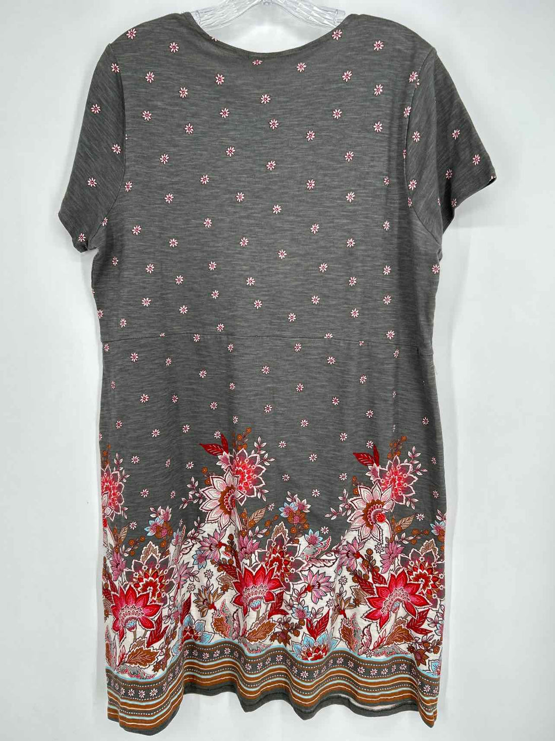 J Jill Size L Gray Floral Dress