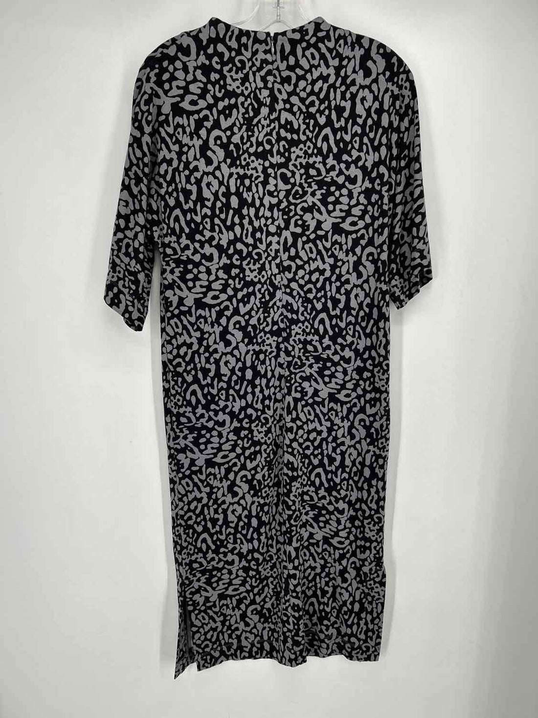 Chicos Size 00(XS) Black & Gray Leopard Short Sleeve Dress