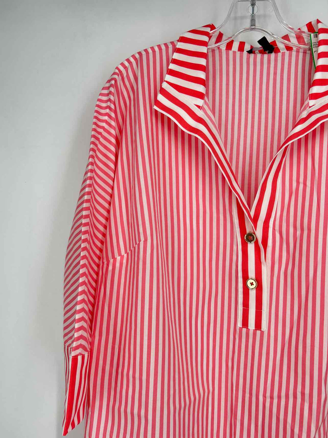 Talbots Size L Pink & White Striped Long Sleeve