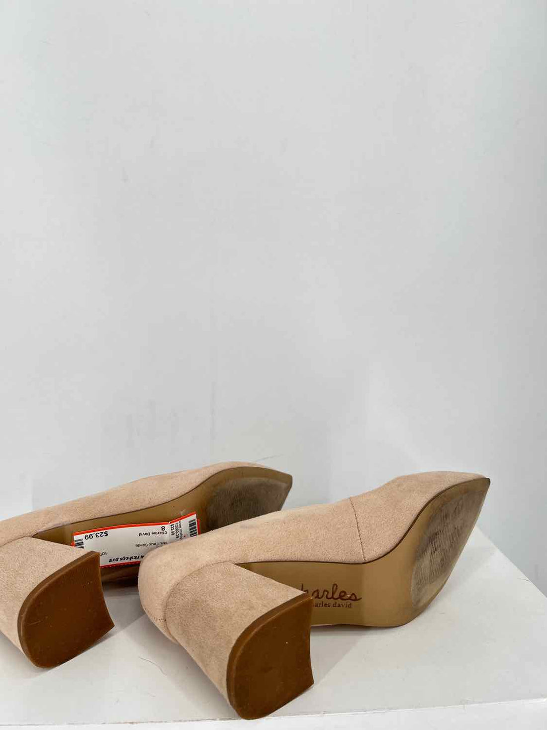 Charles David Women Size 8 Tan Faux Suede Heels