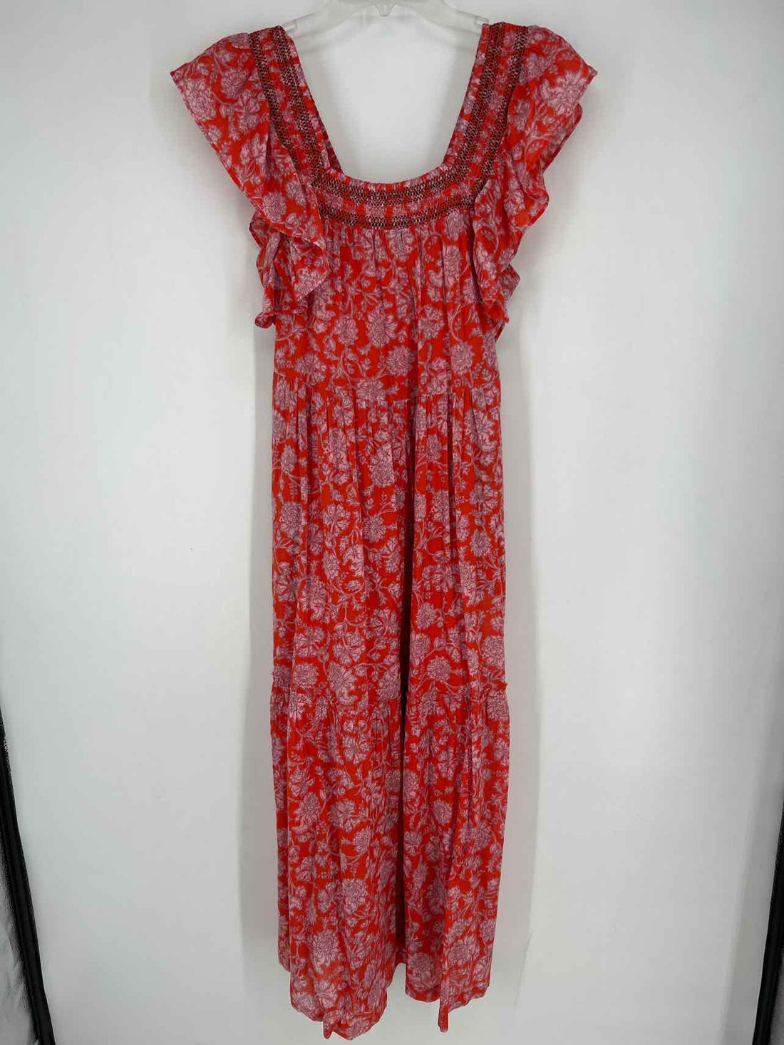 Free People Size S Dark Orange & Light Pink Short Sleeve Dress