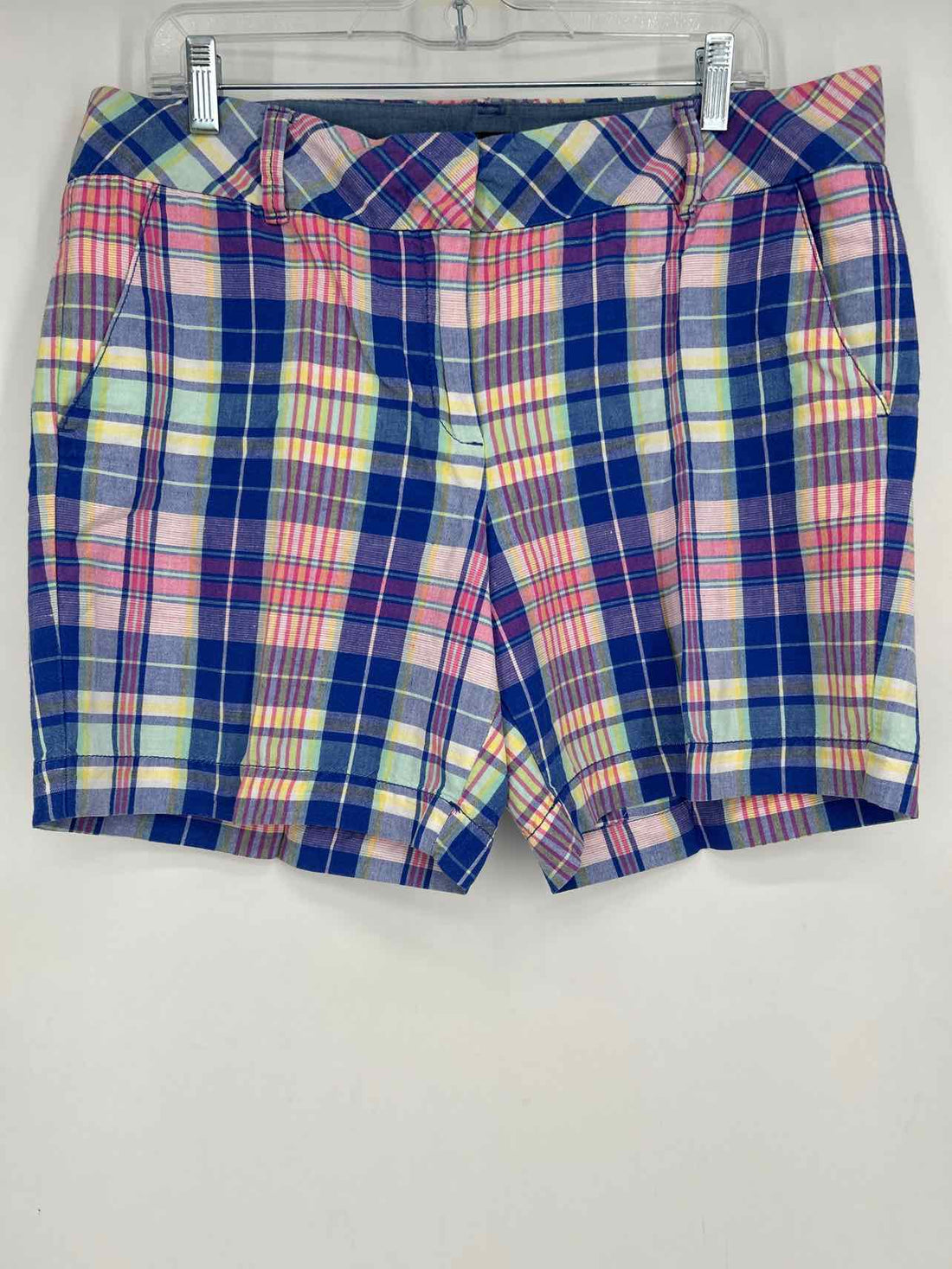 Talbots Size 12 Blue & Pink Plaid Shorts