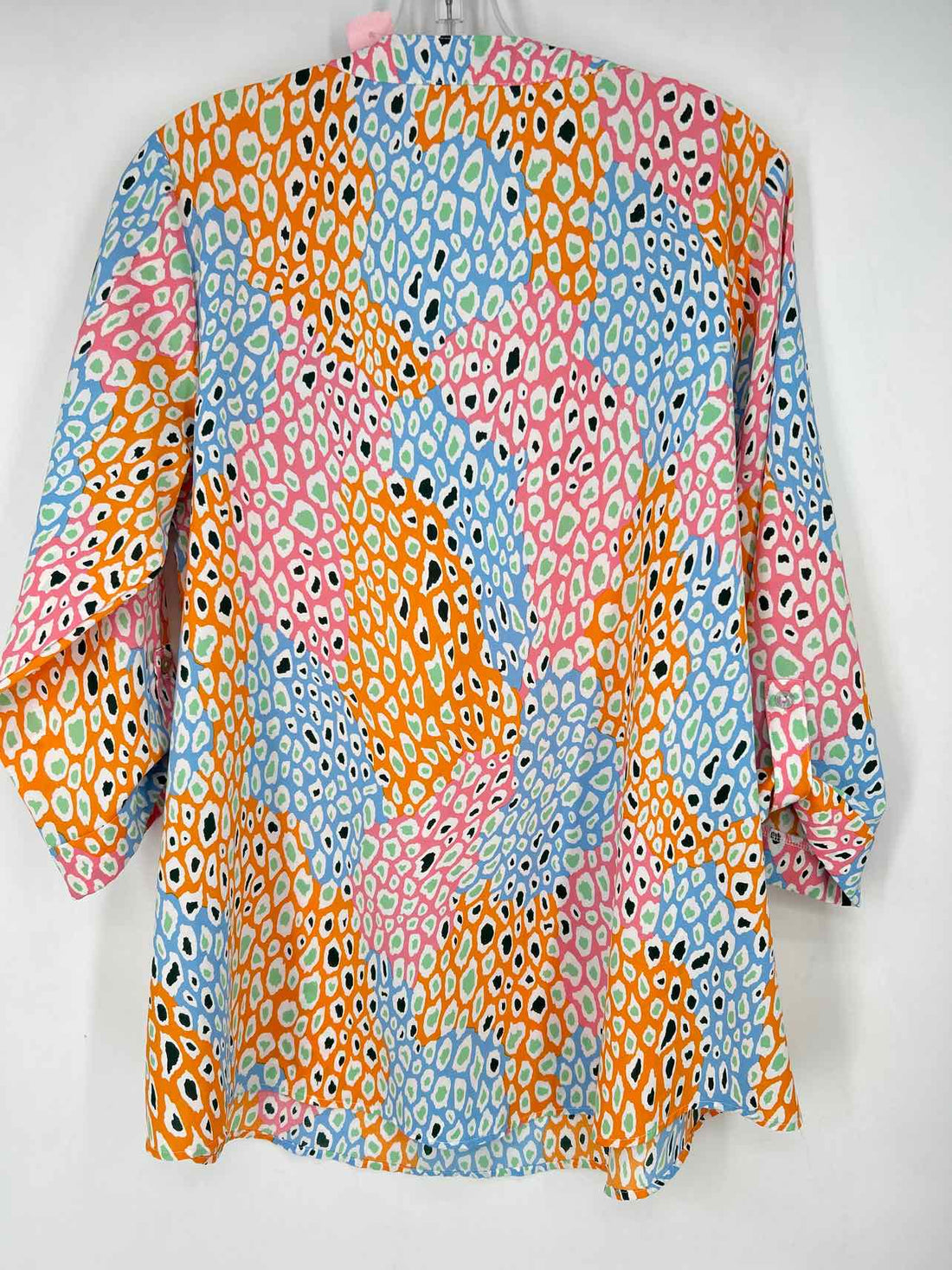 Jodifl Size L Orange Pink & Blue Print Long Sleeve
