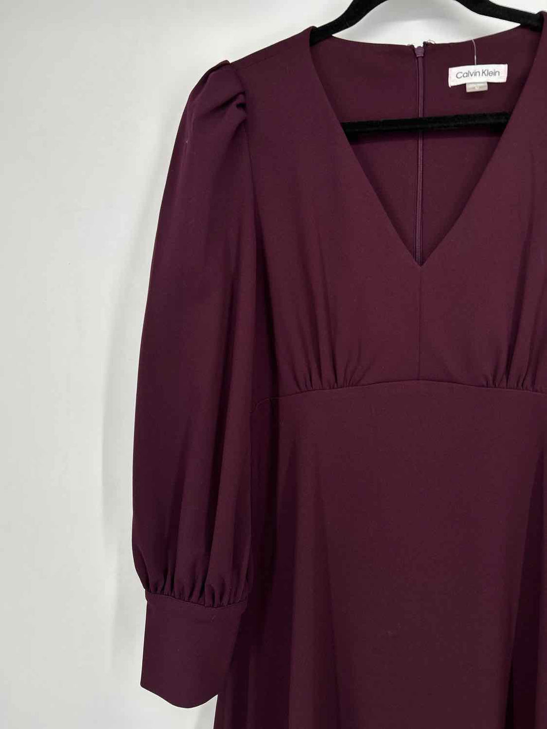 Calvin Klein Size 10 Dark Purple Long Sleeve Dress