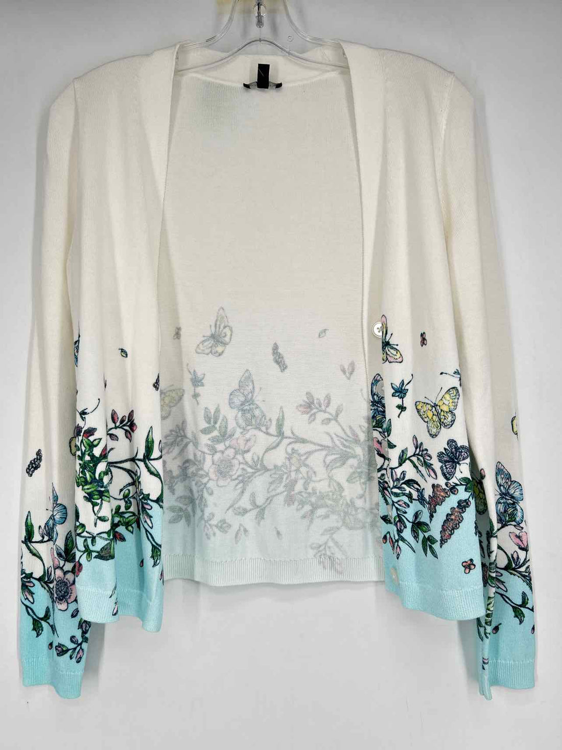 Talbots Size XS White Floral Cardigan
