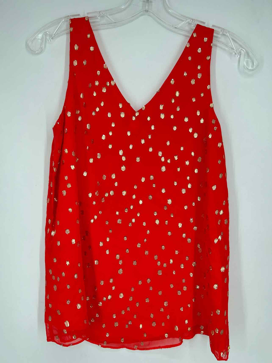 Lilly Pulitzer XXS Red & Gold Silk Blend Sleeveless Lilly Pulitzer Top
