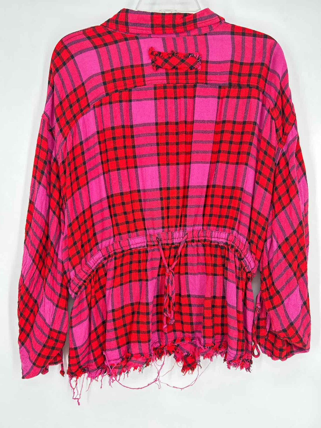 We The Free Size XL Pink & Red Plaid Long Sleeve