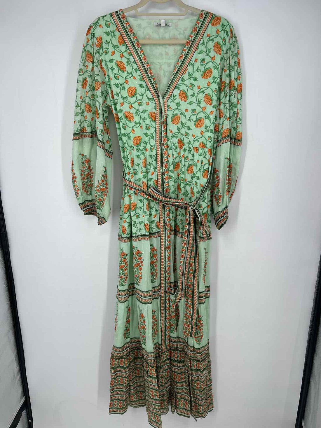 Celina Moon L Green & Orange Floral New Boutique Dress