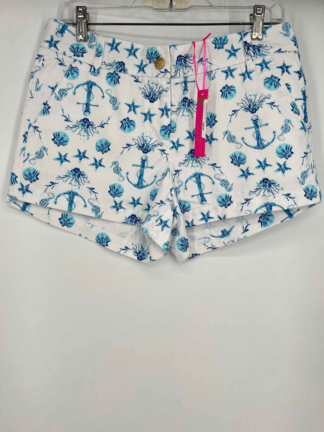 Macbeth Collection Size M White & Blue Print NWT Shorts
