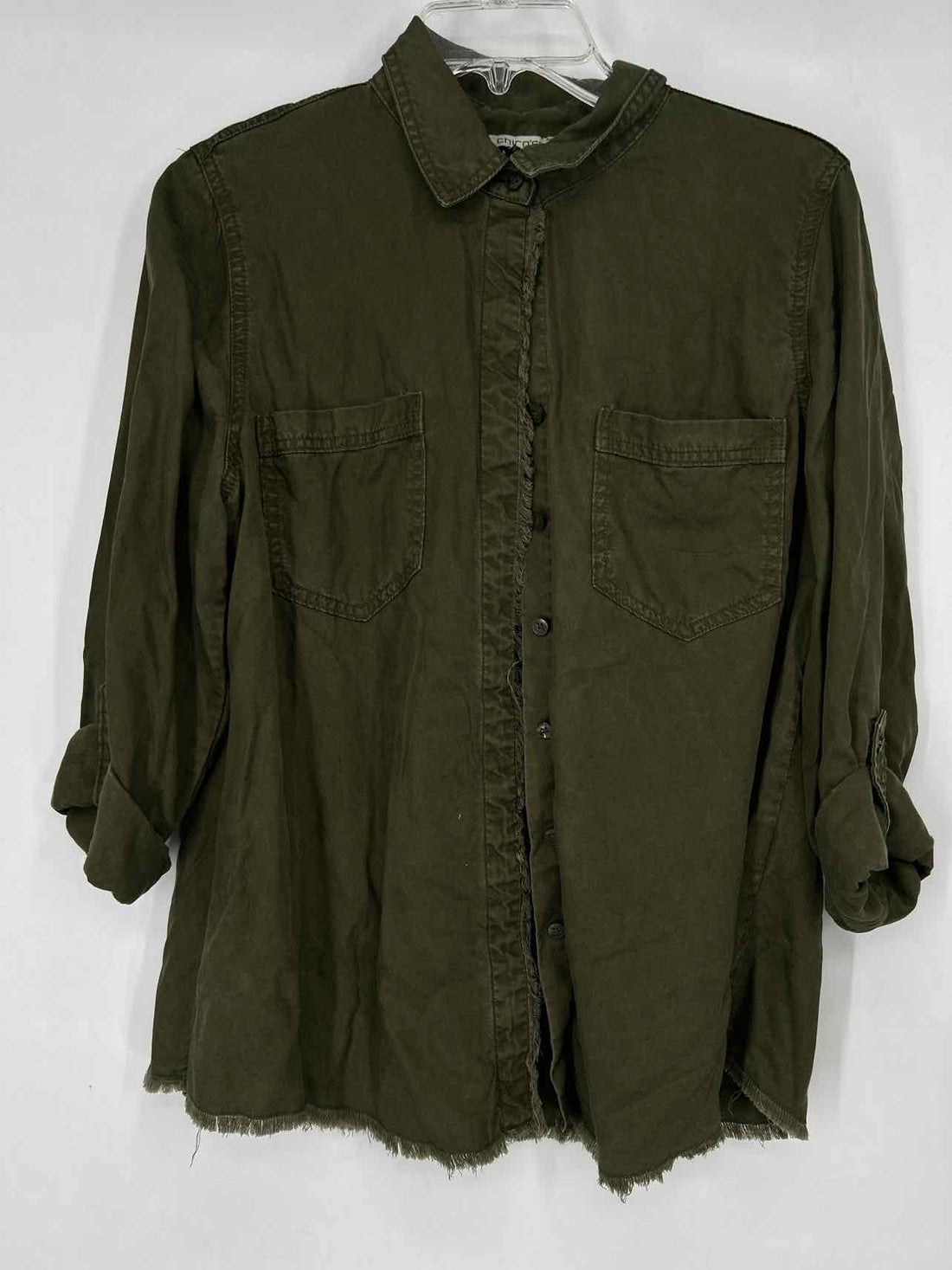 Chicos Size 1.5 (M) Army Green Long Sleeve